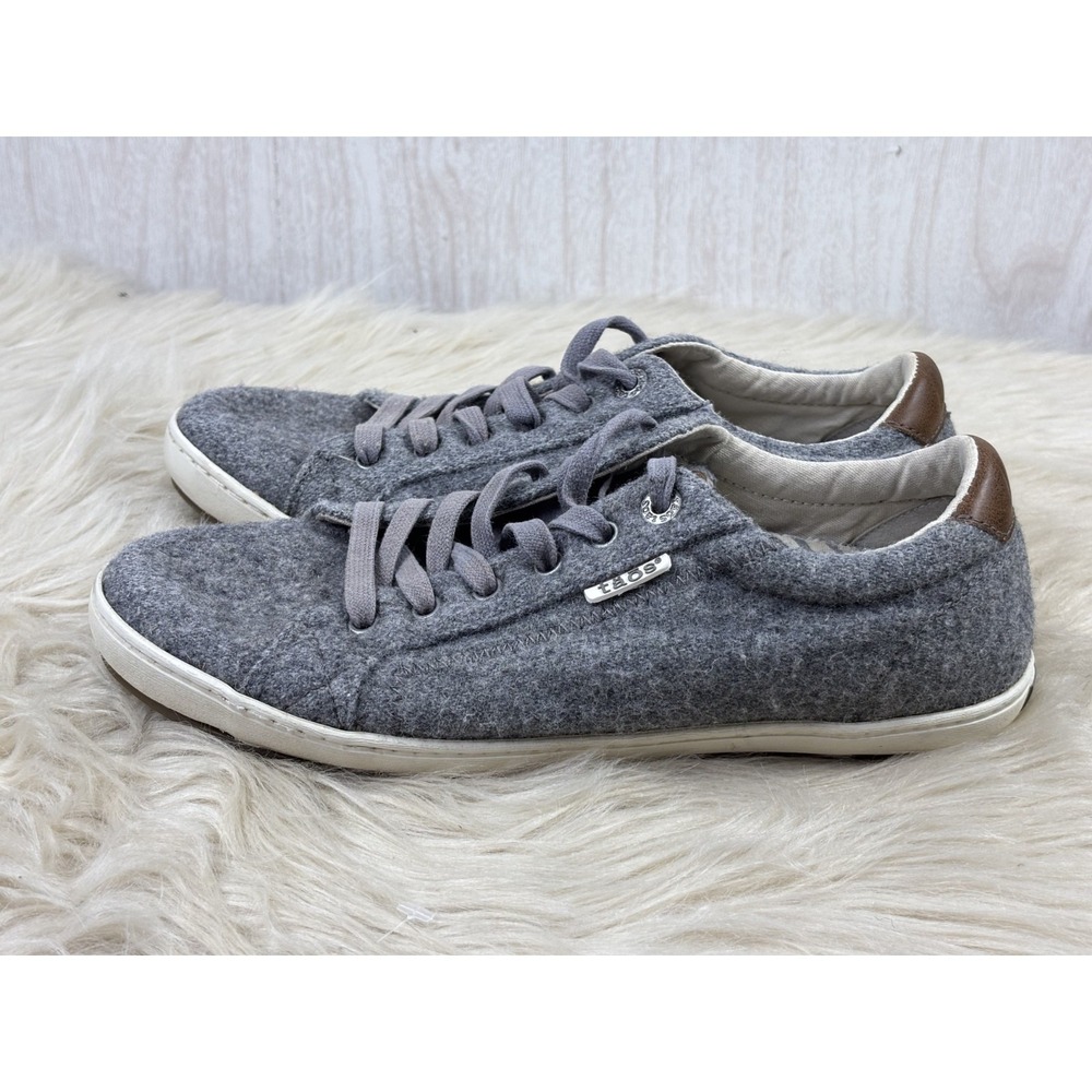 Taos‎ Star Burst Sneakers Womens 9 Gray Wool Blend Lace Up Comfort Walking Shoes